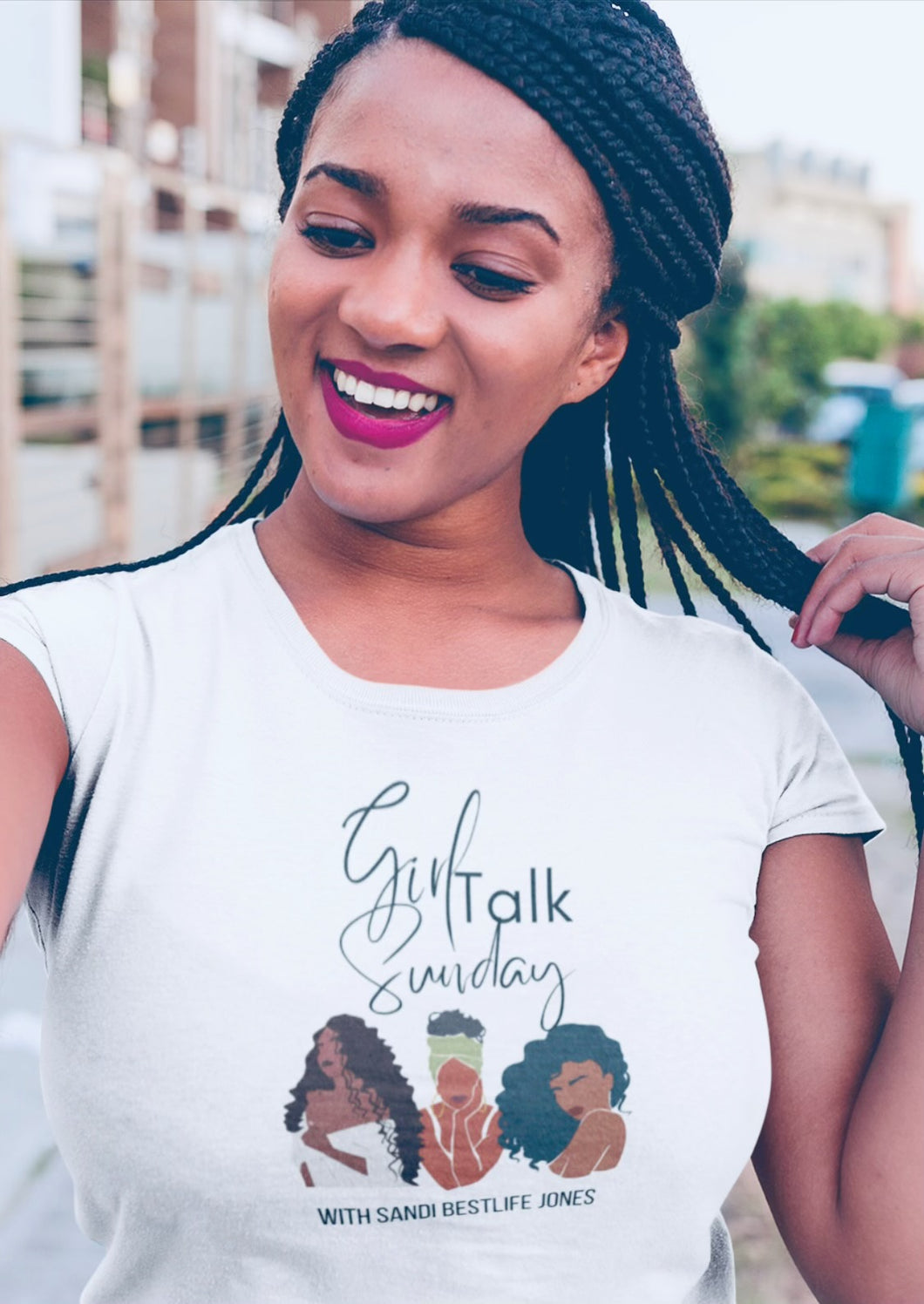 Girl Talk Sunday Premium Cotton Tee