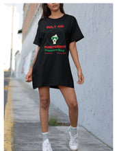 Load image into Gallery viewer, Juneteenth Freedom Day Organic Cotton Tee-Shirt Dress
