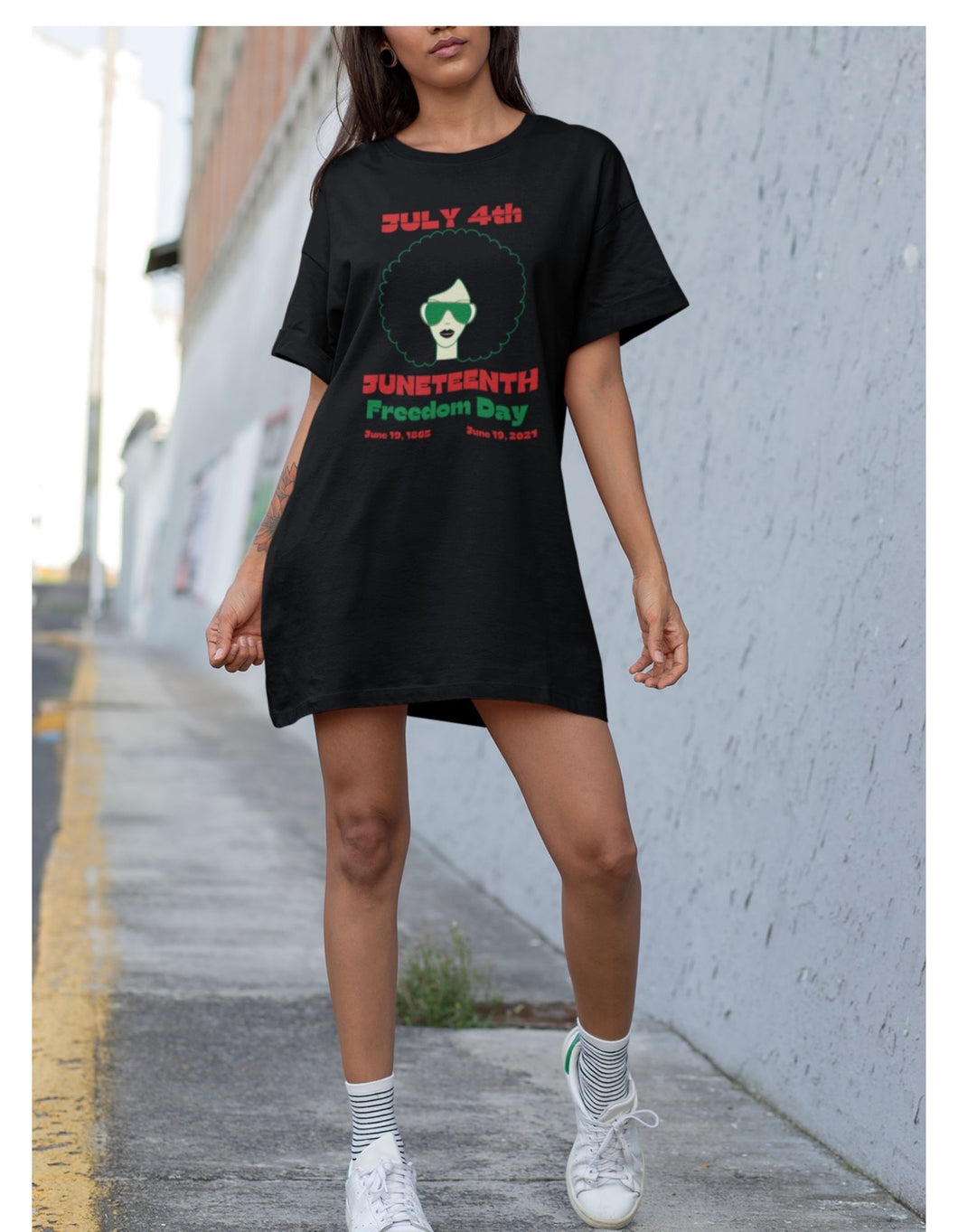 Juneteenth Freedom Day Organic Cotton Tee-Shirt Dress