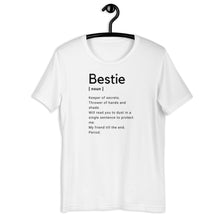 Load image into Gallery viewer, Bestie Premium White Cotton Unisex Tee
